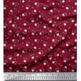 thumbnail image 1 of Soimoi Red Poly Georgette Fabric Dot & Floral Printed Fabric 1 Yard 42 Inch Wide, 1 of 3