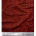 thumbnail image 1 of Soimoi Red Poly Georgette Fabric Human Face Print Fabric by the Yard 42 Inch Wide, 1 of 3