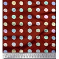thumbnail image 1 of Soimoi Red Rayon Crepe Fabric Circle Geometric Fabric Prints By Yard 46 Inch Wide, 1 of 3