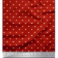 thumbnail image 1 of Soimoi Red Rayon Crepe Fabric Pink Heart Print Fabric by Yard 46 Inch Wide, 1 of 3