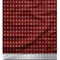 thumbnail image 1 of Soimoi Red Rayon Crepe Fabric Tree Christmas Decor Fabric Printed Yard 46 Inch Wide, 1 of 3