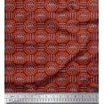 thumbnail image 1 of Soimoi Red Silk Fabric Arrow & Triangle Geometric Decor Fabric Printed Yard 42 Inch Wide, 1 of 3