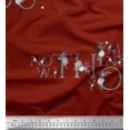 thumbnail image 1 of Soimoi Red Silk Fabric Floral Love Quotes Text Printed Craft Fabric by the Yard 44 Inch Wide, 1 of 3