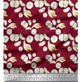 thumbnail image 1 of Soimoi Red polyester Crepe Fabric Banana & Fresh Print Sewing Fabric Yard 52 Inch Wide, 1 of 3