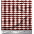 thumbnail image 1 of Soimoi Red polyester Crepe Fabric Diamond Geometric Printed Fabric 1 Yard 52 Inch Wide, 1 of 3