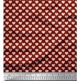 thumbnail image 1 of Soimoi Red polyester Crepe Fabric Pink Heart Printed Craft Fabric by the Yard 42 Inch Wide, 1 of 1