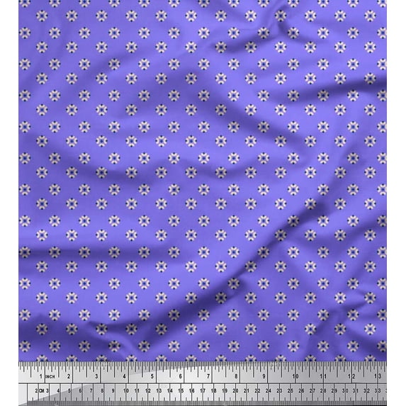 Soimoi Satin Silk Fabric Artistic Floral Shirting Print Fabric by The Yard 42 Inch Wide