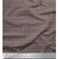 thumbnail image 1 of Soimoi Satin Silk Fabric Check Shirting Decor Fabric Printed Yard 42 Inch Wide, 1 of 1