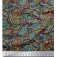 thumbnail image 1 of Soimoi Satin Silk Fabric Floral & Paisley Print Fabric by The Yard 42 Inch Wide, 1 of 3