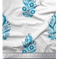 thumbnail image 1 of Soimoi Satin Silk Fabric Leaves & Floral Block Print Fabric by The Yard 42 Inch Wide, 1 of 3