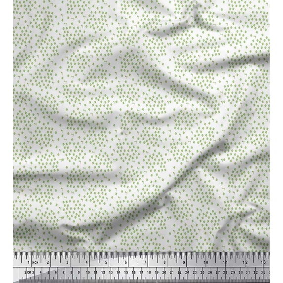 Soimoi Satin Silk Fabric Musical Notes Shirting Fabric Prints by Yard 42 Inch Wide