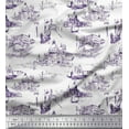 thumbnail image 1 of Soimoi Satin Silk Fabric Yacht & Architecture Structure Architectural Print Fabric by Yard 42 Inch Wide, 1 of 1
