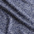 thumbnail image 1 of Soimoi Scroll With Floral Printed, Japan Crepe SatinFabric, by The Yard 54 Inch Wide, Decorative Sewing Fabric for Dresses Kimonos Gowns, Blue & White, 1 of 5