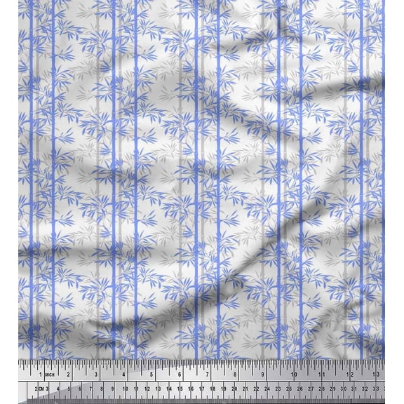 Soimoi Silk Fabric Bamboo Tree Decor Fabric Printed Yard 42 Inch Wide