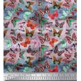 thumbnail image 1 of Soimoi Silk Fabric Colorful Butterfly Decor Fabric Printed Yard 42 Inch Wide, 1 of 3