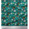 thumbnail image 1 of Soimoi Silk Fabric Cricket Ball,Rugby & Football Sports Decor Fabric Printed Yard 42 Inch Wide, 1 of 1