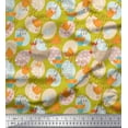 thumbnail image 1 of Soimoi Silk Fabric Egg,Chick & Hen Kids Print Fabric by The Yard 42 Inch Wide, 1 of 1