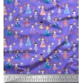 thumbnail image 1 of Soimoi Silk Fabric Floral,Medal & Girl Cartoon Print Fabric by Yard 42 Inch Wide, 1 of 1