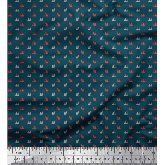 Soimoi Silk Fabric Ink Pen & Bottle Shirting Print Fabric by The Yard 42 Inch Wide