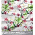 thumbnail image 1 of Soimoi Silk Fabric Leaves & Lily Flower Decor Fabric Printed Yard 42 Inch Wide, 1 of 1