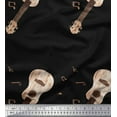 thumbnail image 1 of Soimoi Silk Fabric Notes & Guitar Musical Instrument Print Fabric by The Yard 42 Inch Wide, 1 of 3