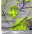 thumbnail image 1 of Soimoi Silk Fabric Peacock Feather Printed Craft Fabric by the Yard 42 Inch Wide, 1 of 3