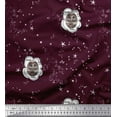 thumbnail image 1 of Soimoi Silk Fabric Star & Owl Bird Decor Fabric Printed Yard 42 Inch Wide, 1 of 1
