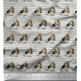 thumbnail image 1 of Soimoi Silk Fabric Stripe & Basset Hound Dog Print Fabric by Yard 42 Inch Wide, 1 of 1
