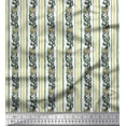 thumbnail image 1 of Soimoi Silk Fabric Stripe,Leaves & Floral Block Printed Craft Fabric by The Yard 42 Inch Wide, 1 of 3
