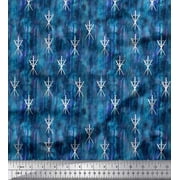 Soimoi Silk Fabric Texture & Sword Weapon Print Sewing Fabric Yard 42 Inch Wide