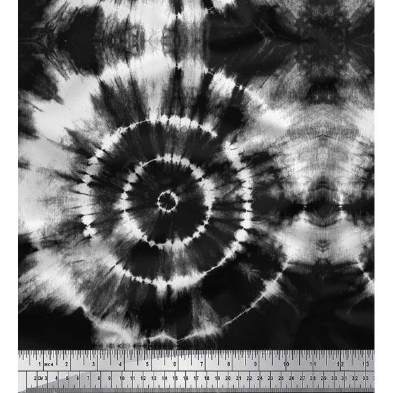 Soimoi Silk Fabric Tie & Dye Panel Printed Craft Fabric by the Yard 42 Inch Wide
