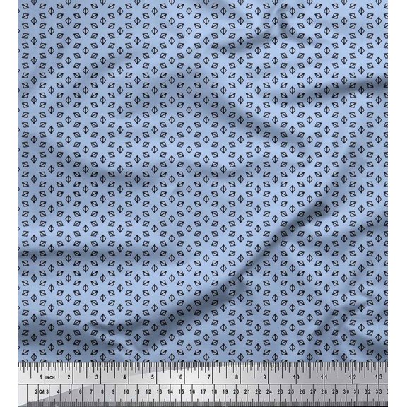 Soimoi Silk Fabric Triangle Small Print Fabric by Yard 42 Inch Wide