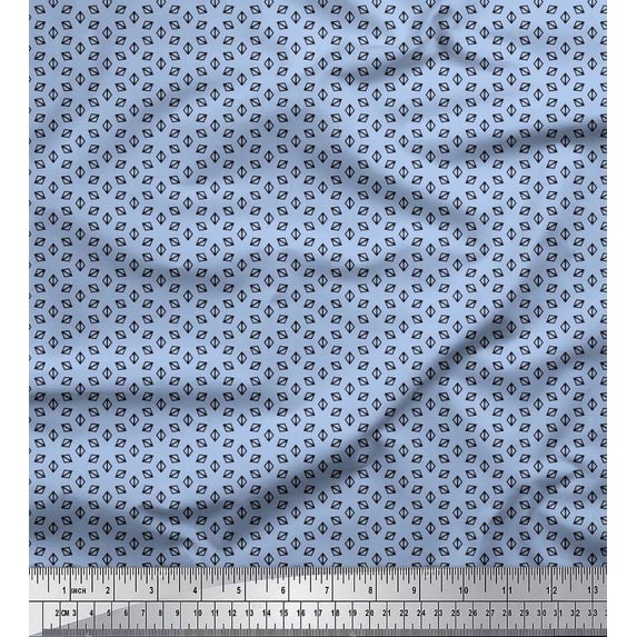 Soimoi Silk Fabric Triangle Small Print Fabric by Yard 42 Inch Wide
