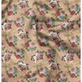 thumbnail image 1 of Soimoi Floral Print - Orange, Premium Cotton Cambric Fabric - Medium Weight Material For Quilting, Kurtis, Blouse, Kids Clothing, Tunic, Curtains - 42" Inch Wide, 1 Yard, 1 of 6