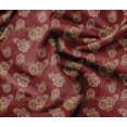 thumbnail image 1 of Soimoi Floral Print - Red, Moss Georgette Fabric Material - 42 Inch Wide, 1 Yard, Unstitched Versatile Fabric For Dresses, Skirts, Blouses, Drapery Projects, 1 of 6