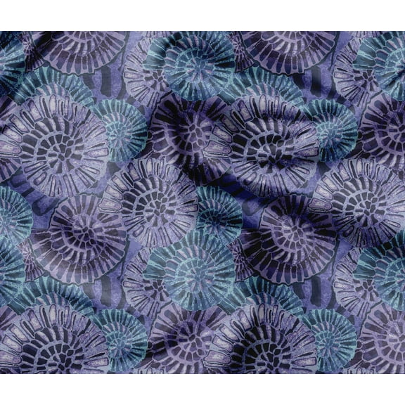 Soimoi Heavyweight Cotton Canvas Fabric Material- 56 Inch Wide, Purple- Ocean Print, Ideal For Making Durable Tote Bags, Backpacks, Upholstery, Cushions, Tents, Furniture Covers, 1 Yard