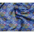 thumbnail image 1 of Soimoi Heavyweight Cotton Poplin Fabric Material, Blue- Floral Printed- 42" Inch Width, Cotton Material For Quilt Making, Dresses, Pajamas, Pillowcases, Tablecloths, Kurtis, 1 Yard, 1 of 6