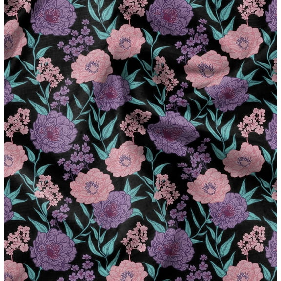 Soimoi Heavyweight Cotton Poplin Fabric Material, Multicolor- Leaves Printed- 42" Inch Width, Cotton Material For Quilt Making, Dresses, Pajamas, Pillowcases, Tablecloths, Kurtis, 1 Yard