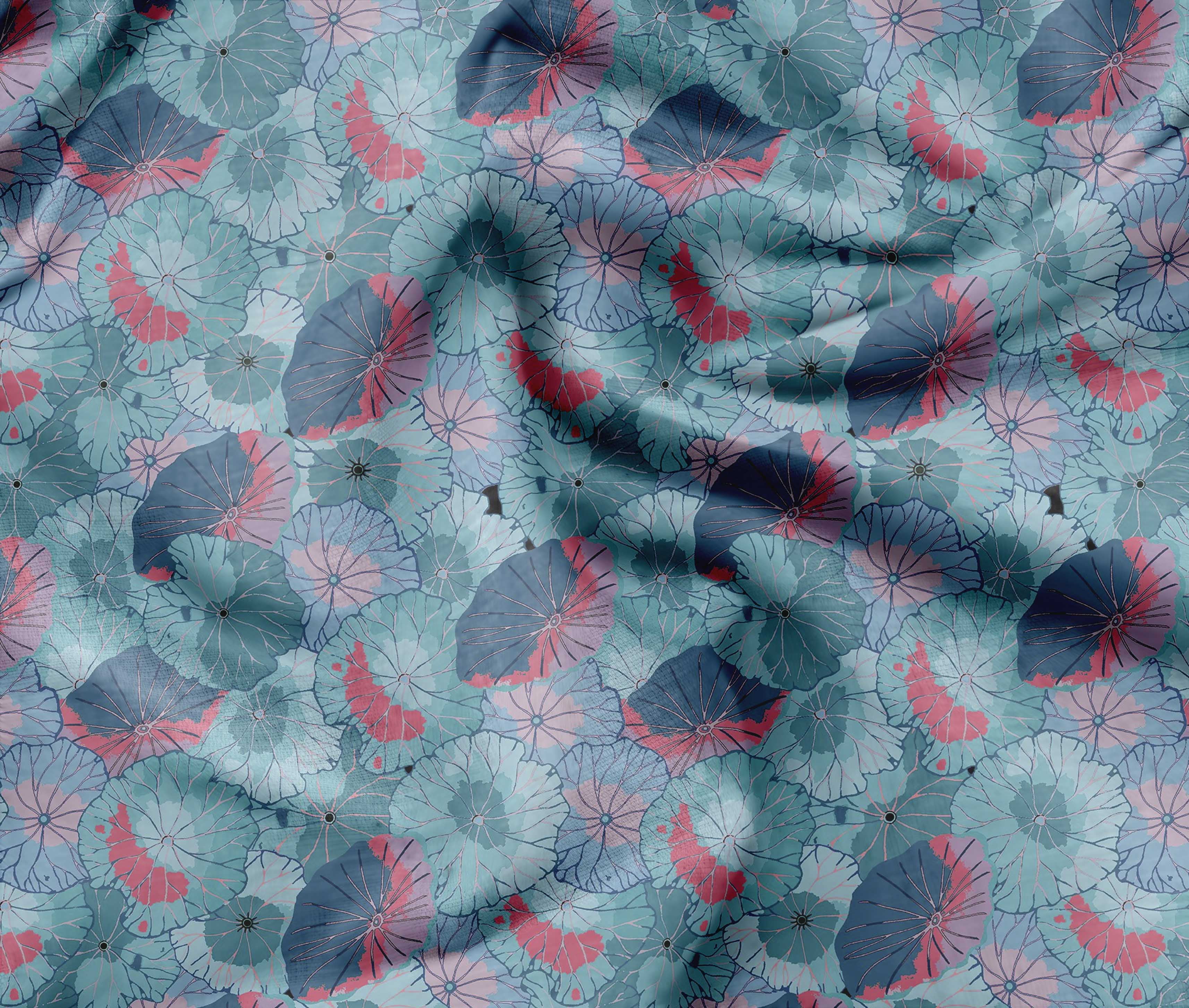 printed satin dress material Satin Floral Print Fabric by Yard