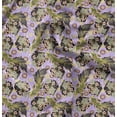 thumbnail image 1 of Soimoi Silky Satin Fabric Material, 1 Yard - 42" Inch Width, Purple - Floral Print - Soft Shiny Fabric For Dress, Pillowcases, Pajamas, Evening Dress, Diy, 1 of 6