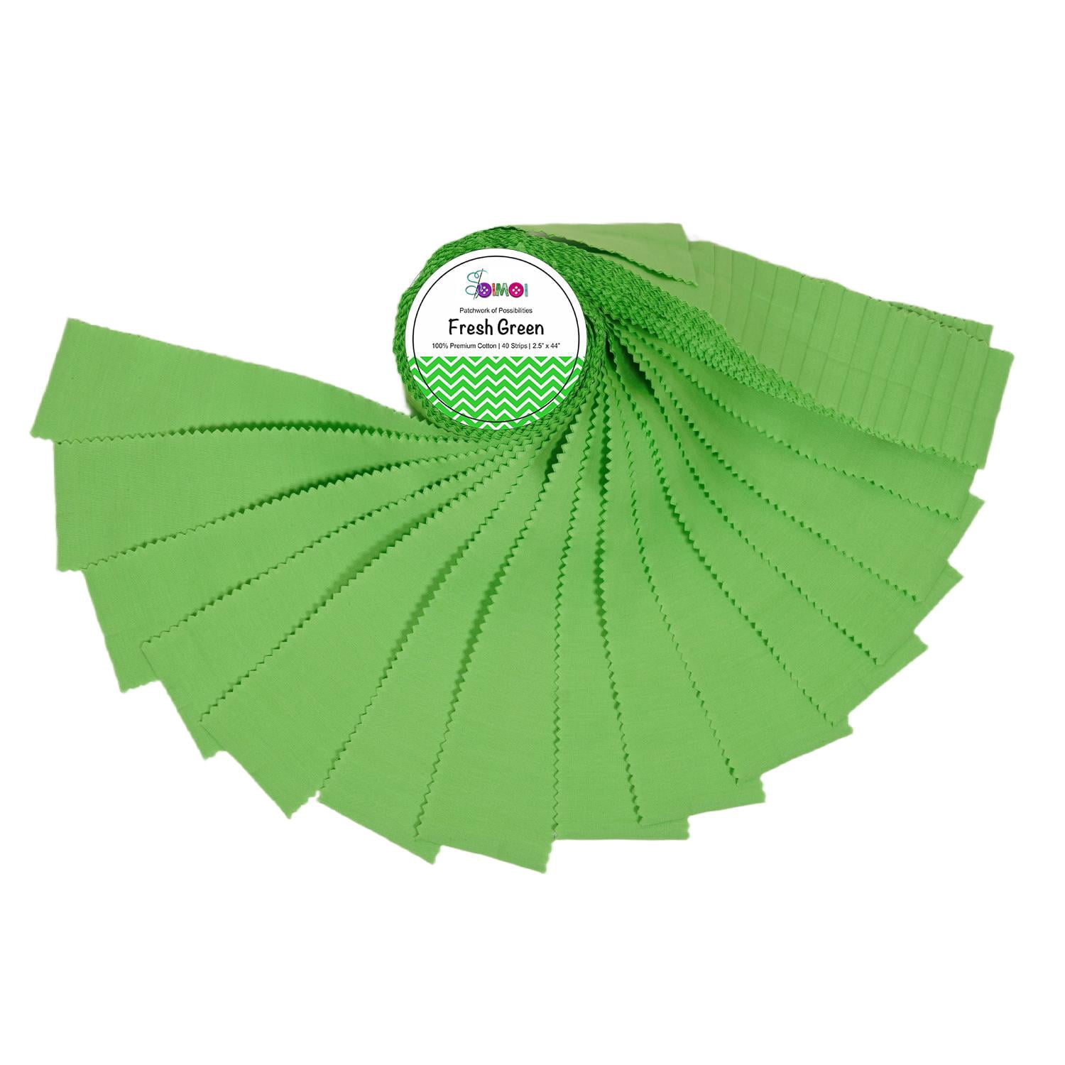 Soimoi Solid Jelly Roll 40 Strip Assorted Bundle, Fabric Strips for Quilting, Crafting and Sewing, 100% Cotton Fabric Jelly Roll Bundle For Scrapbooking, Precut Quilt Project, DIY Crafts- Fresh Green