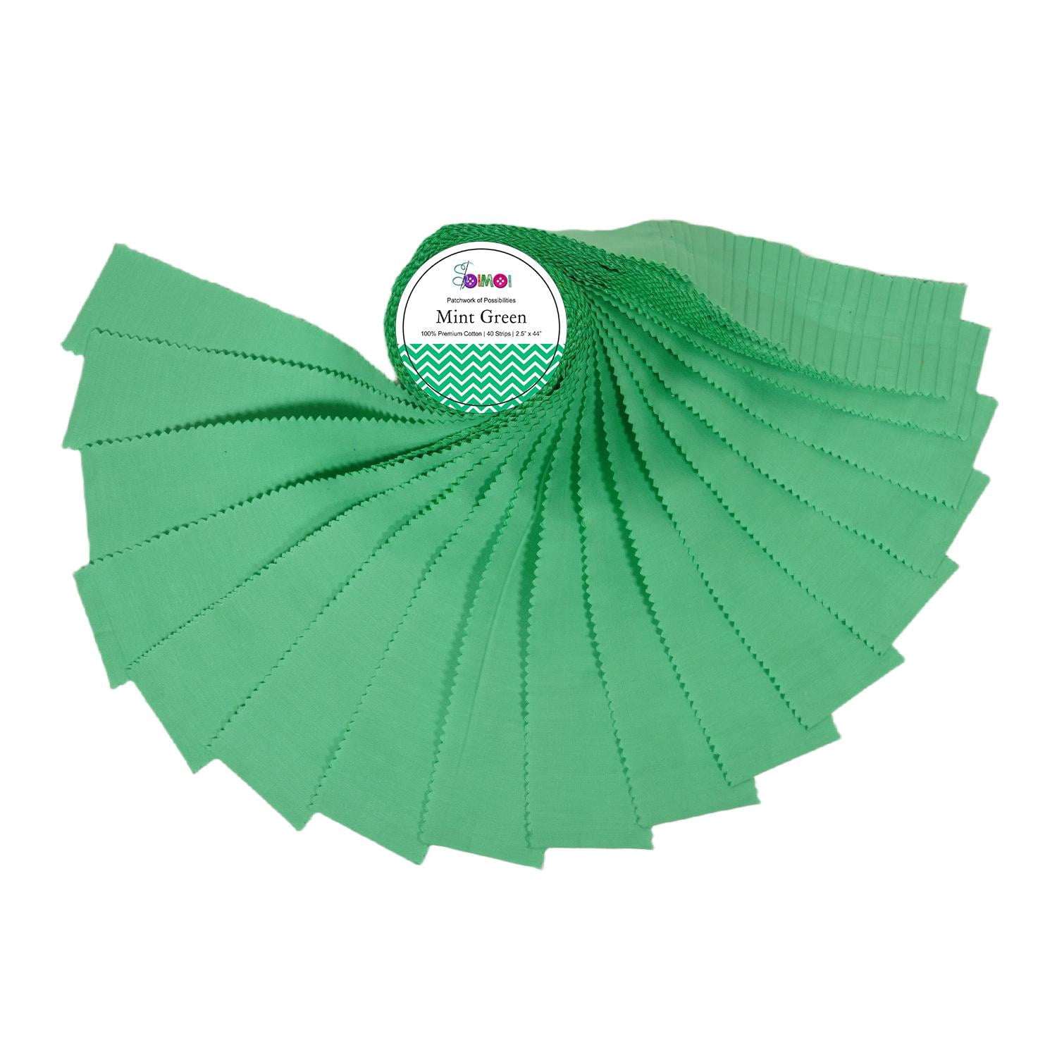 Soimoi Solid Jelly Roll Fabric Strips for Quilting, 2.5" Precut for DIY, 40 Strip Assorted Bundle, Jelly Roll For Scrapbooking, Perfect Quilting Fabric for Sewing, Craft, Home Decor- Mint Green