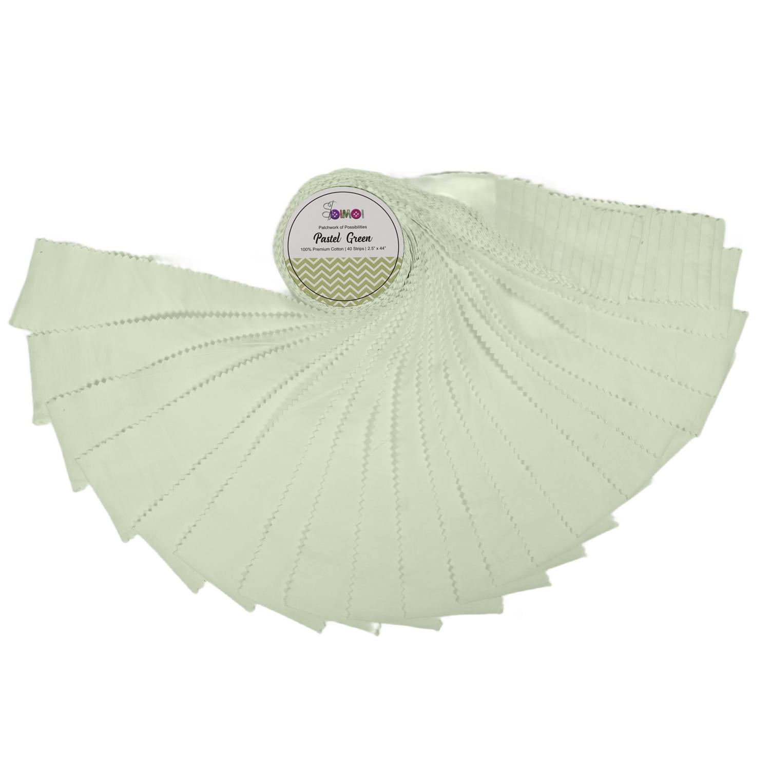 Soimoi Solid Jelly Roll Fabric Strips for Quilting, Precut Fabric for DIY, 40 Strip 2.5" Assorted Bundle, Jelly Roll For Scrapbooking, Perfect Quilting Fabric for Sewing, Craft, Decor - Pastel Green