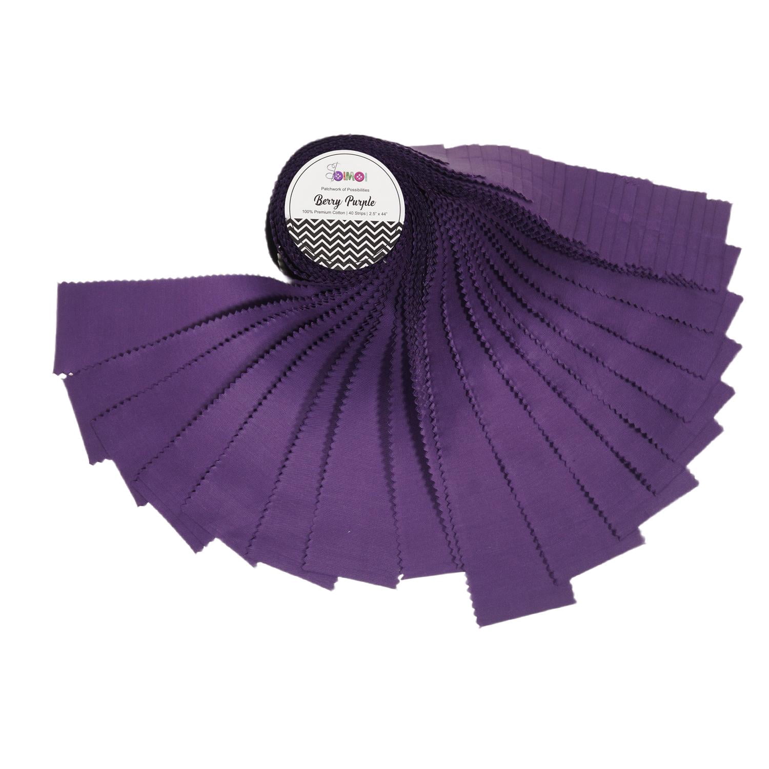 Soimoi Solid Jelly Roll Strips for Quilting, 2.5" Precut Fabric for DIY, 40 Strip Assorted Bundle, Jelly Roll For Scrapbooking, Perfect Quilting Fabric for Sewing, Home Decor- Berry Purple