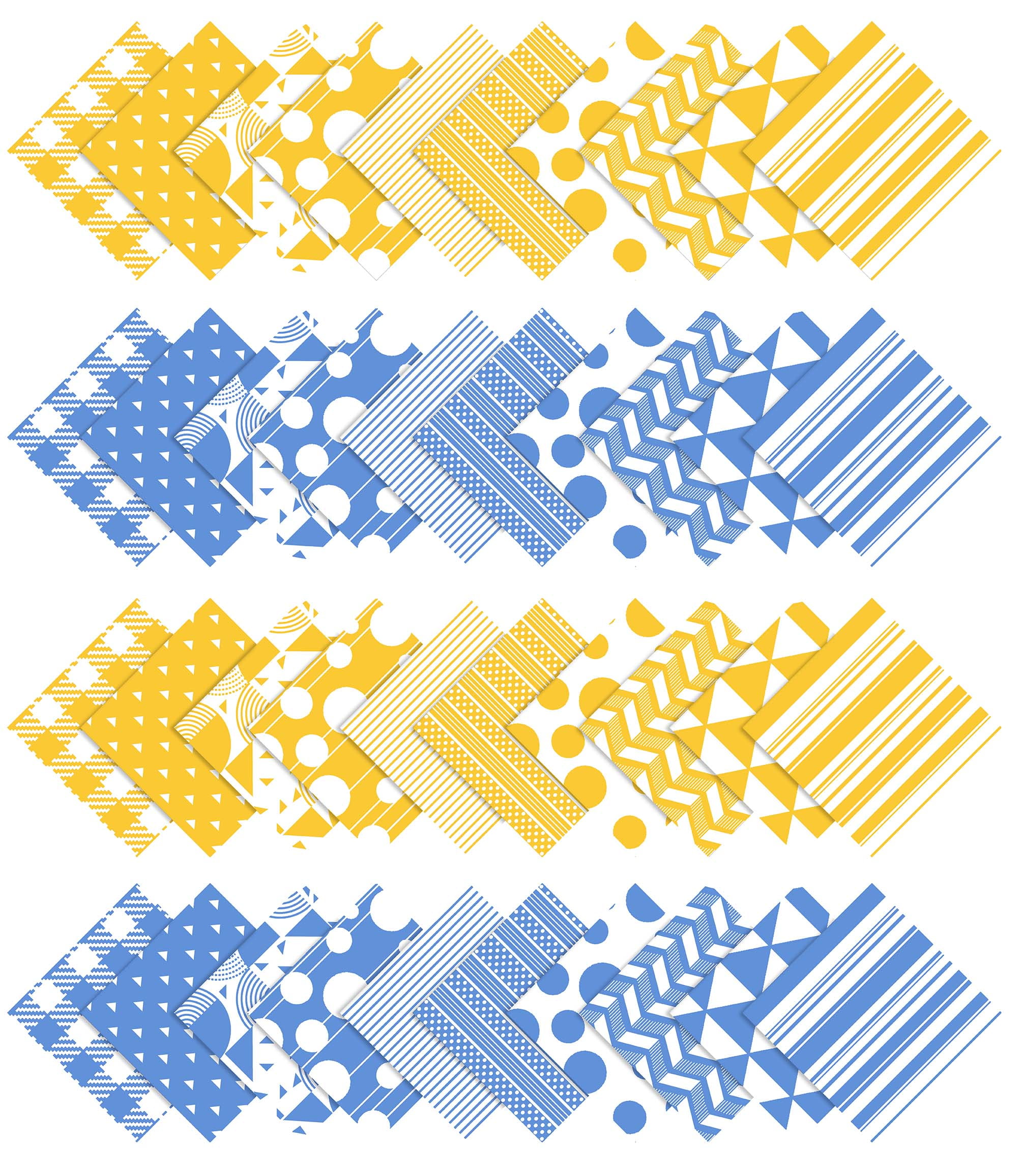 Soimoi Stripes Print&nbsp;Precut 10-inch Cotton&nbsp;Fabric&nbsp;Quilting&nbsp;Squares&nbsp;Charm Pack DIY Patchwork Sewing Craft-Yellow