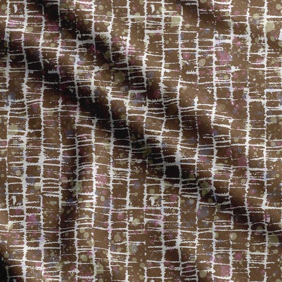 Soimoi Texture Print,Cotton Cambric Quilting Fabric Sold by The Yard- 42 Inch Wide Medium Weight Cotton Fabric SewingSupplies -Brown