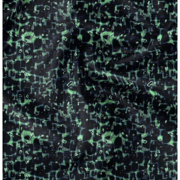 Soimoi Texture Print, Silk Fabric, Decor Sewing Fabric by The Yard 42 Inch Wide,Decorative Fabric for Shirts Suits Ties, Green