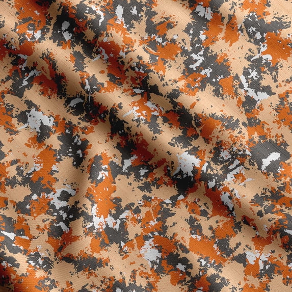 Soimoi Texture Print, Velvet Fabric Decor Sewing Fabric By The Yard- 54 Inch WideDecorative Fabric For Upholstery And Home Accents-Orange