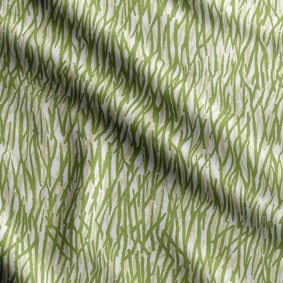 Soimoi Texture Printed, Cotton Fleece Fabric By The Yard- Sewing DIY Stretch Fabric 56 Inches Wide WarmFabric For Hats, Coats, Gloves, Blankets-Green