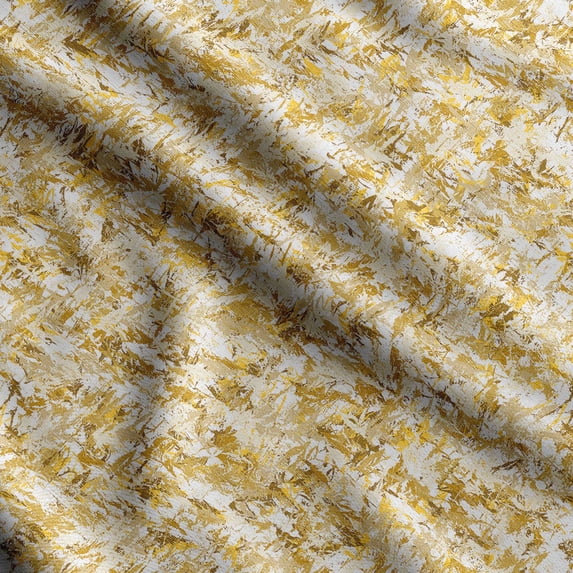 Soimoi Texture Printed, Japan Crepe SatinFabric By The Yard-54 Inch WideDecorative Sewing Fabric For Dresses, Kimonos, Gowns-Yellow